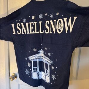 “I SMELL SNOW” Gilmore Girls blue sparkle Spirit Jersey
